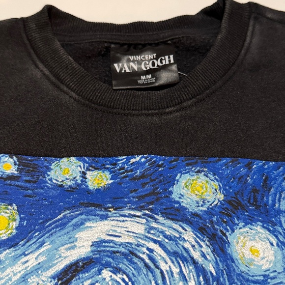 Van Gogh Starry Night Black Crewneck Sweater M NWT - Picture 3 of 5